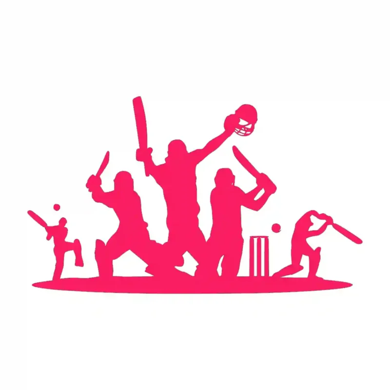 Cricket Players Wall Stickers Hot Pink | Stickers on Wall