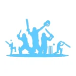 Cricket Players Wall Stickers Light Blue | Stickers on Wall