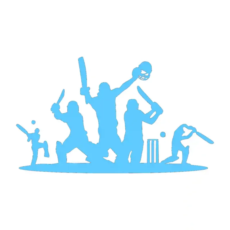 Cricket Players Wall Stickers Light Blue | Stickers on Wall