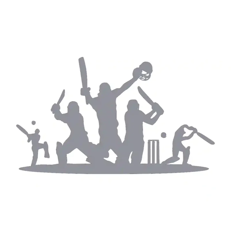 Cricket Players Wall Stickers Silver | Stickers on Wall