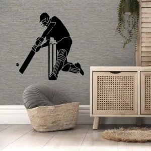 Cricket shot wall stickers pure black