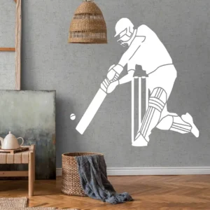 Cricket shot wall stickers white