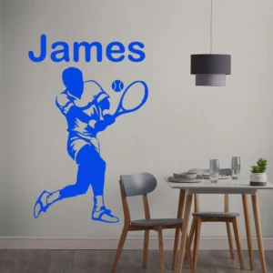 Custom tennis wall stickers blue