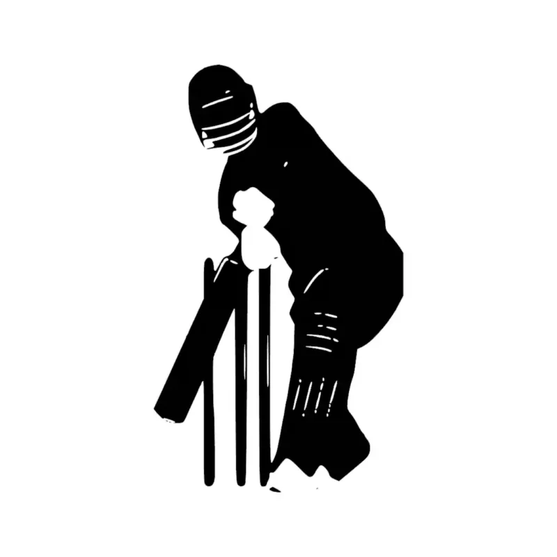 Defensive Batsman Wall Stickers Black | Stickers on Wall