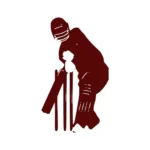 Defensive Batsman Wall Stickers Burgundy | Stickers on Wall Defensive Batsman Wall Stickers Burgundy | Stickers on Wall