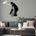Defensive Batsman Wall Stickers Dark Black | Stickers on Wall Defensive Batsman Wall Stickers Dark Black | Stickers on Wall