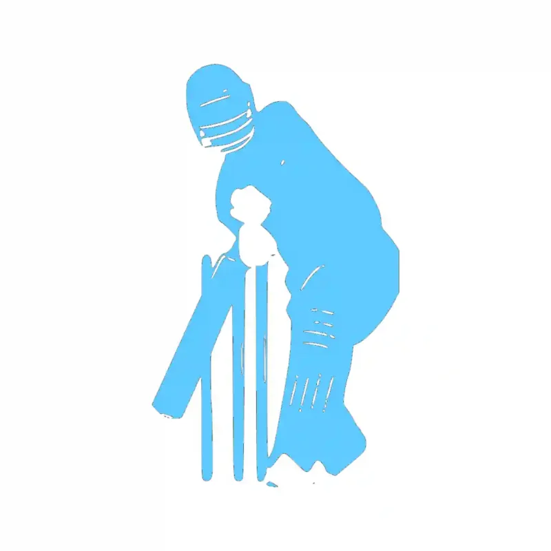 Defensive Batsman Wall Stickers Light Blue | Stickers on Wall