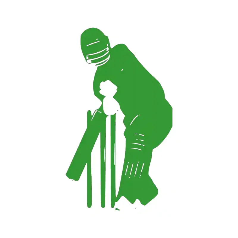 Defensive Batsman Wall Stickers Mid Green | Stickers on Wall