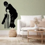 Defensive Batsman Wall Stickers Pure Black | Stickers on Wall Defensive Batsman Wall Stickers Pure Black | Stickers on Wall
