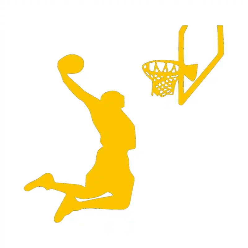 Dunk Wall Basketball Stickers Golden Yellow | Stickers on Wall