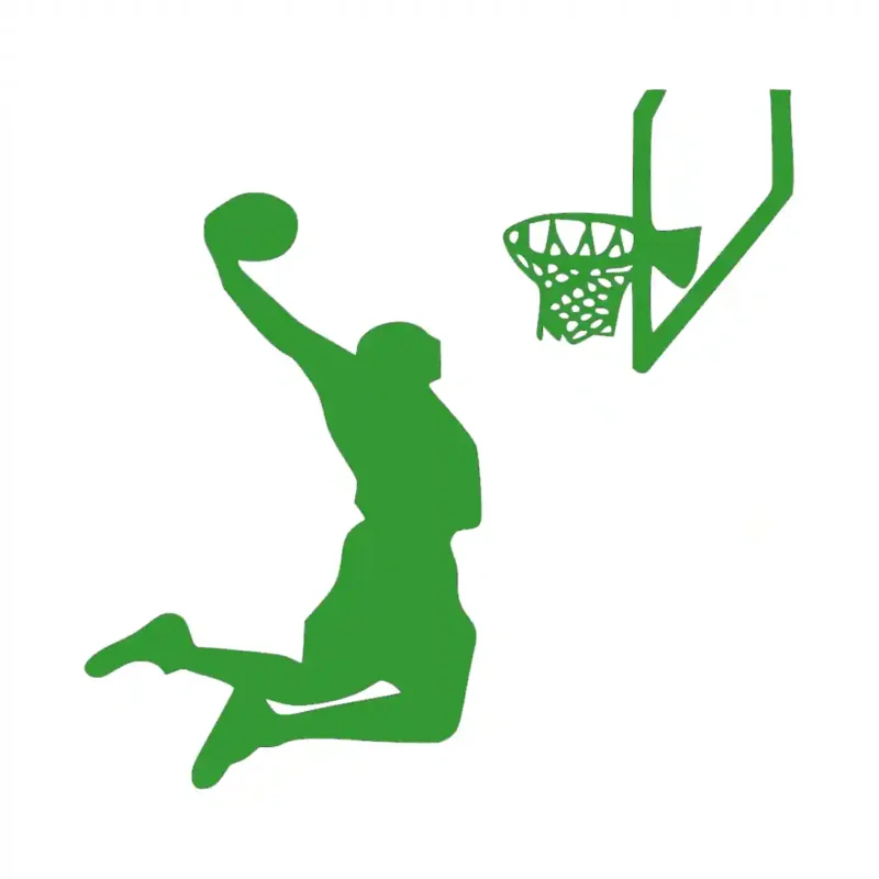 Dunk Wall Basketball Stickers Mid Green | Stickers on Wall
