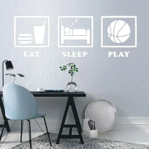 Eat ball wall stickers white