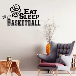 Eat basketball wall stickers dark black