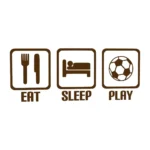 Eat Sleep Play Football Wall Stickers Brown | Stickers on Wall