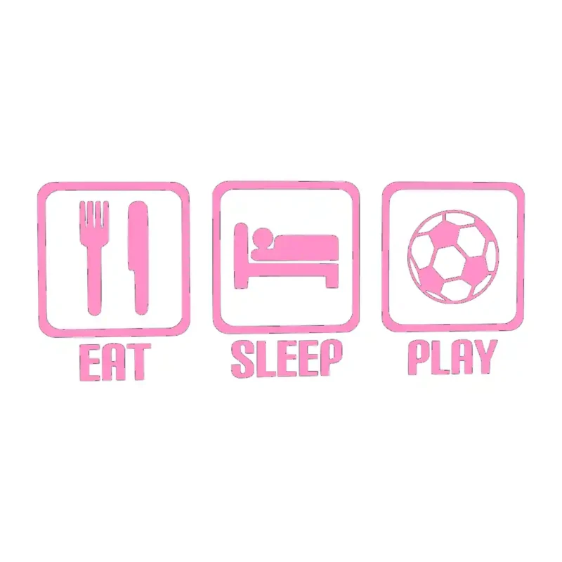 Eat Sleep Play Football Wall Stickers Bubblegum | Stickers on Wall