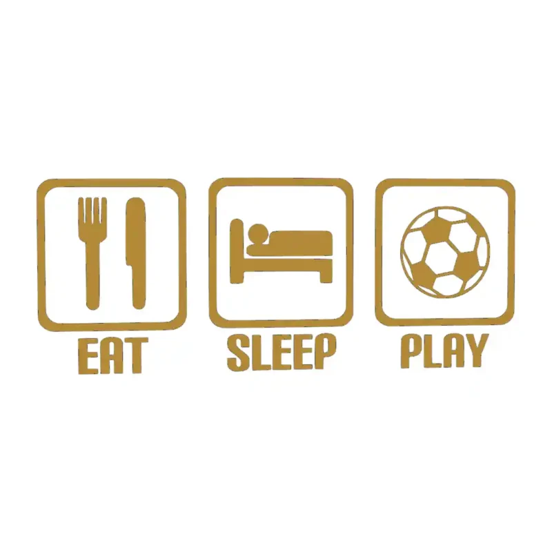Eat Sleep Play Football Wall Stickers Gold | Stickers on Wall