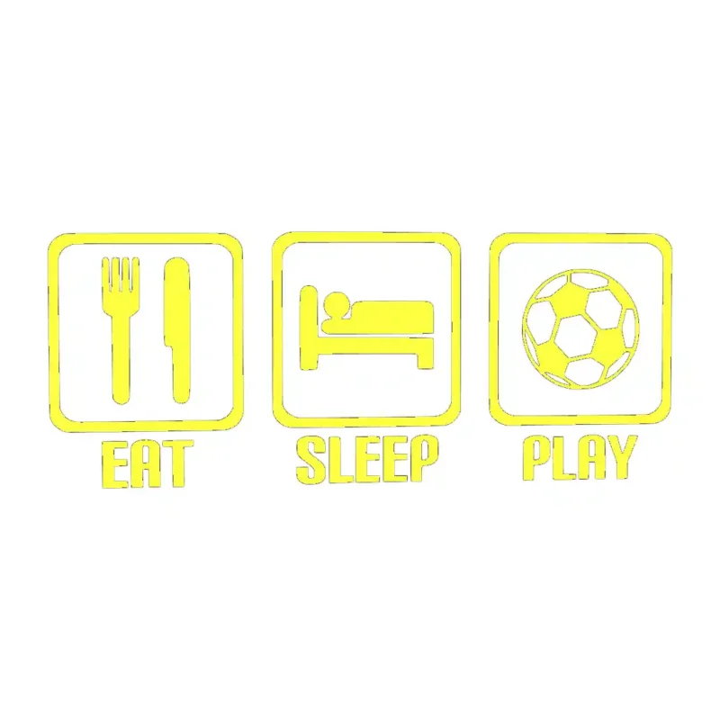 Eat Sleep Play Football Wall Stickers Lemon | Stickers on Wall