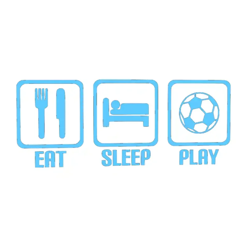 Eat Sleep Play Football Wall Stickers Light Blue | Stickers on Wall