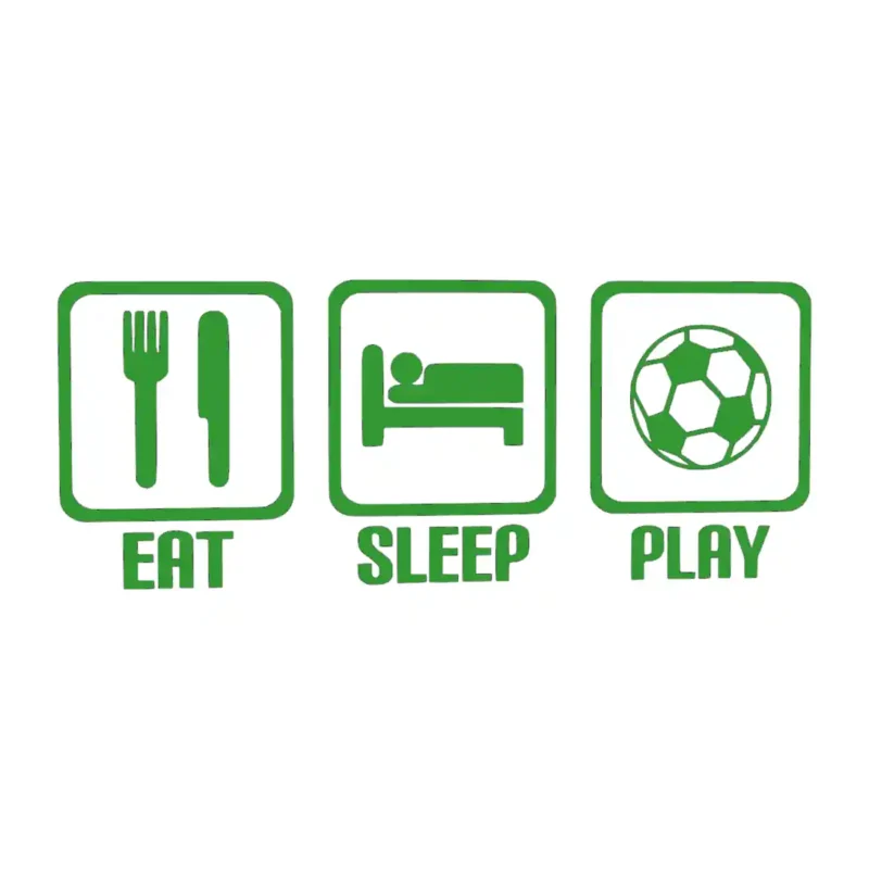 Eat Sleep Play Football Wall Stickers Mid Green | Stickers on Wall