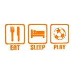 Eat Sleep Play Football Wall Stickers Orange | Stickers on Wall