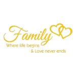 Family Wall Love Wall Stickers Golden Yellow | Stickers on Wall