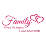 Family Wall Love Wall Stickers Hot Pink | Stickers on Wall