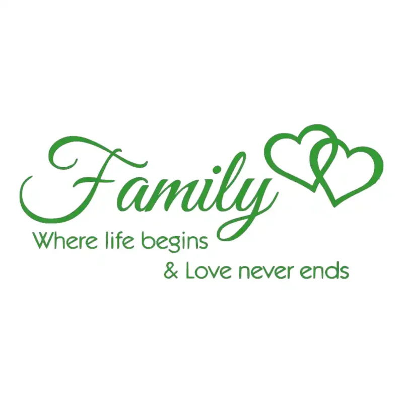 Family Wall Love Wall Stickers Mid Green | Stickers on Wall