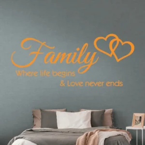Family wall love wall stickers pure orange
