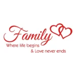 Family Wall Love Wall Stickers Red | Stickers on Wall
