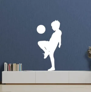 Football kid player wall stickers white