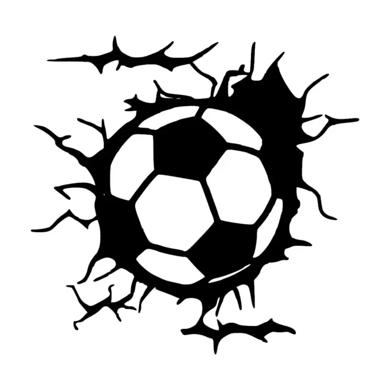 Football with Crack Wall Stickers Black | Stickers on Wall