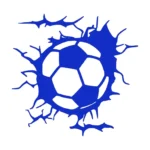 Football with Crack Wall Stickers Brilliant Blue | Stickers on Wall Football with Crack Wall Stickers Brilliant Blue | Stickers on Wall