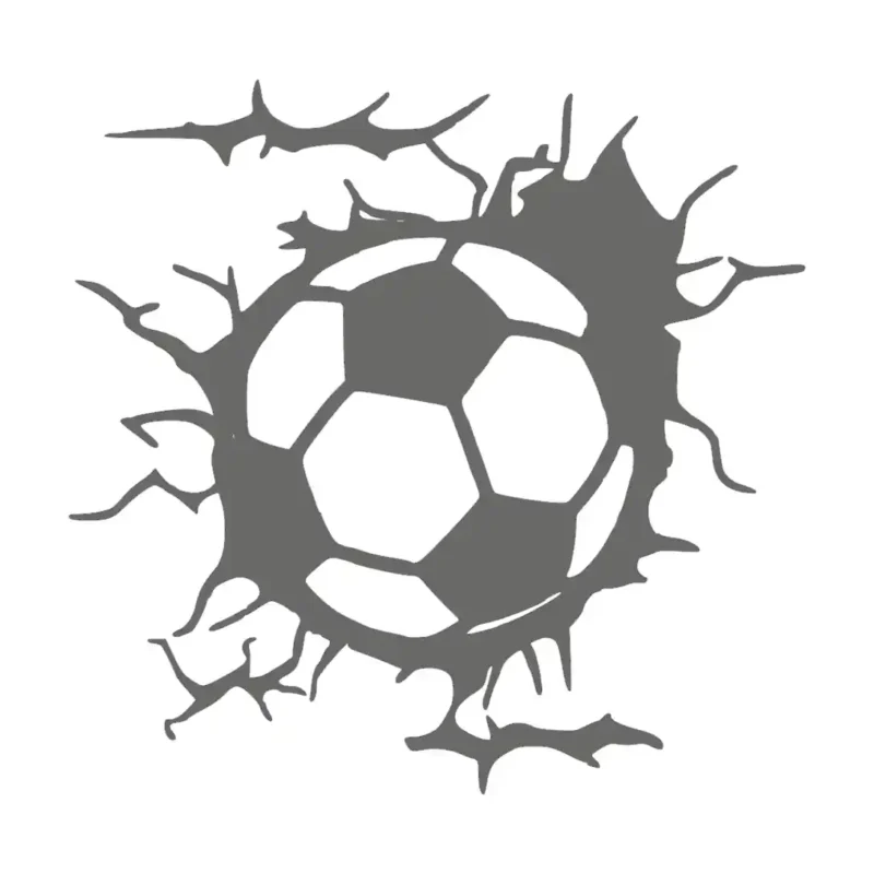 Football with Crack Wall Stickers Dark Grey | Stickers on Wall