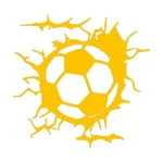 Football with Crack Wall Stickers Golden Yellow | Stickers on Wall Football with Crack Wall Stickers Golden Yellow | Stickers on Wall