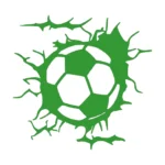 Football with Crack Wall Stickers Mid Green | Stickers on Wall Football with Crack Wall Stickers Mid Green | Stickers on Wall