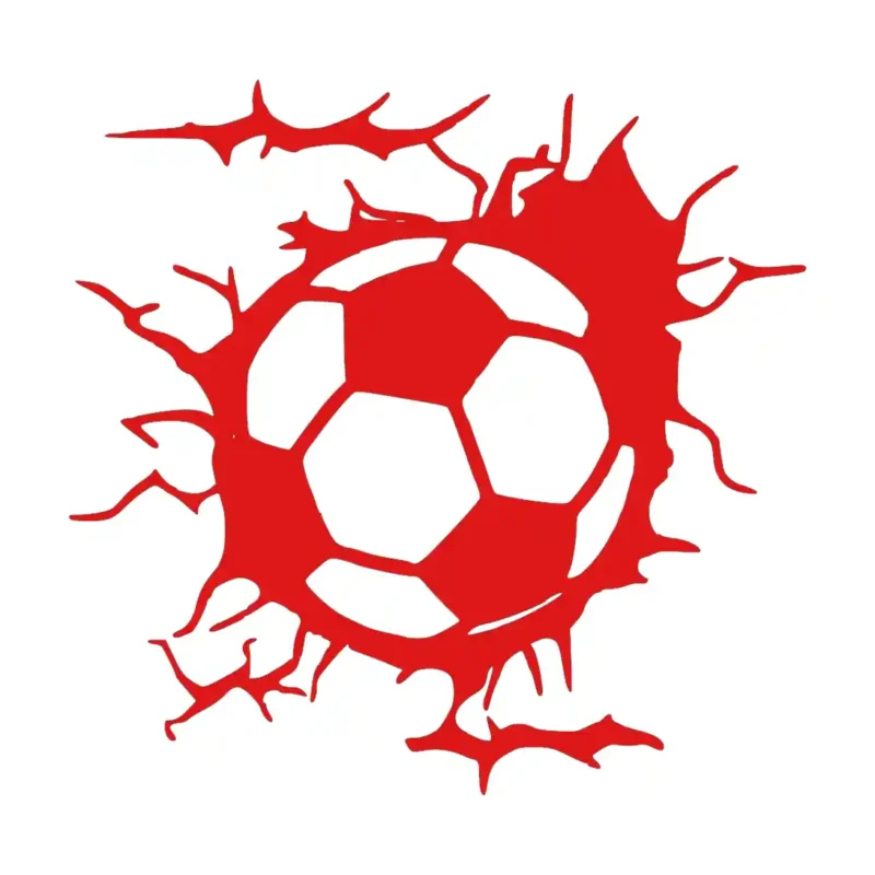 Football with Crack Wall Stickers Red | Stickers on Wall