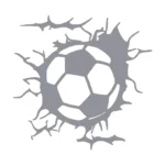 Football with Crack Wall Stickers Silver | Stickers on Wall Football with Crack Wall Stickers Silver | Stickers on Wall