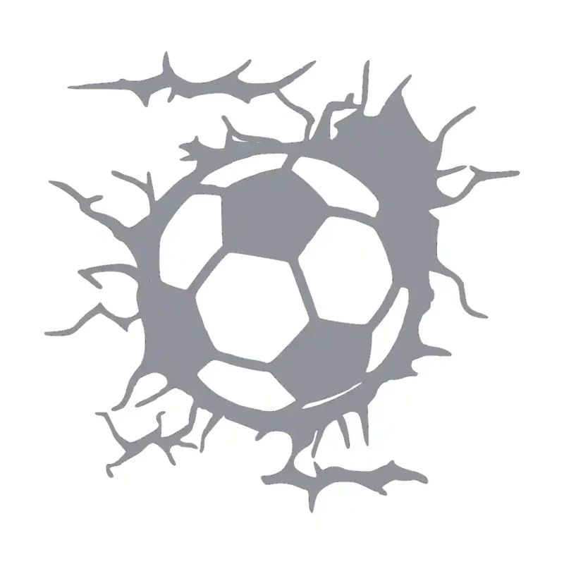 Football with Crack Wall Stickers Silver | Stickers on Wall