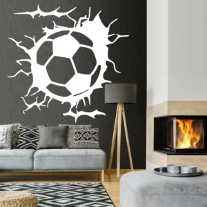 Football with crack wall stickers white