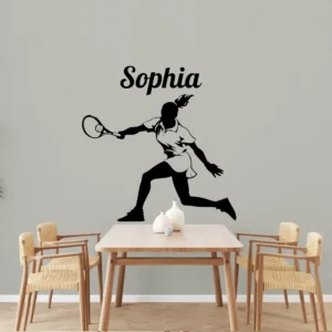 Girl tennis wall stickers
