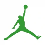 Jumping Basketball Wall Stickers Mid Green | Stickers on Wall