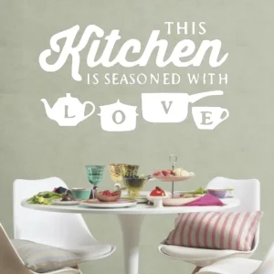 Kitchen seasoned wall stickers white