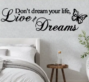 Live your dreams wall stickers pure black