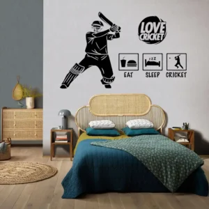 Love cricket wall stickers dark black