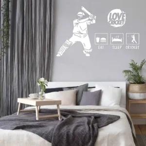 Love cricket wall stickers white