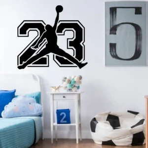 Michael jordan 23 wall stickers pure black