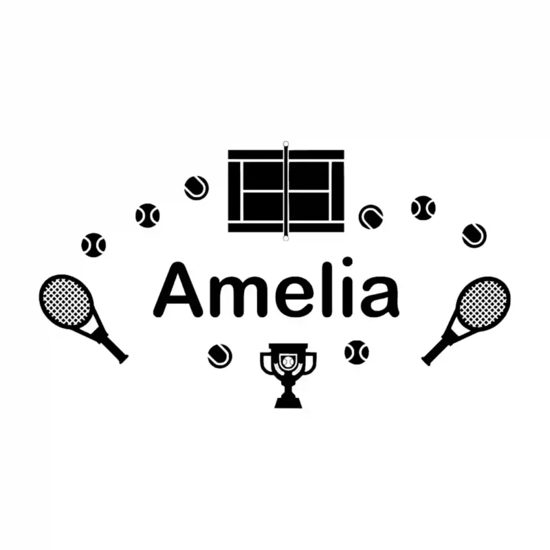 Name Tennis Wall Stickers Black | Stickers on Wall
