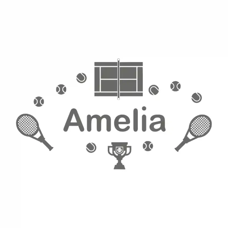 Name Tennis Wall Stickers Dark Grey | Stickers on Wall