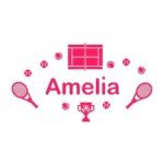 Name Tennis Wall Stickers Hot Pink | Stickers on Wall