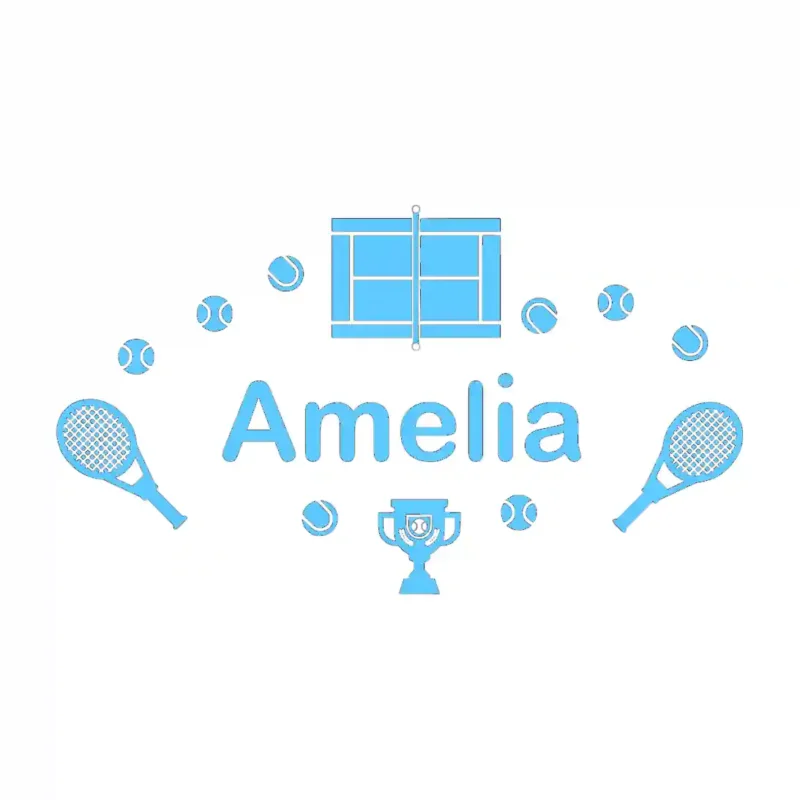 Name Tennis Wall Stickers Light Blue | Stickers on Wall